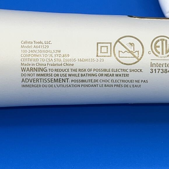 Calista Airglide Pro Cool Breeze Styler WHITE PEARL GOLD Curling Iron Straighten - Picture 5 of 7